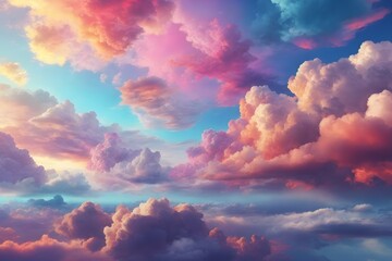 Wall Mural - Colorfull Sky Clouds Backgrounds, Sky Clouds Backgrounds, Generative Ai