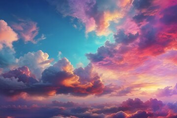 Wall Mural - Colorfull Sky Clouds Backgrounds, Sky Clouds Backgrounds, Generative Ai