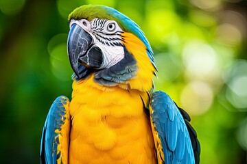 Wall Mural - Blue and yellow macaw parrot.