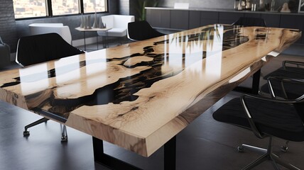 large modern, cool epoxy resin table