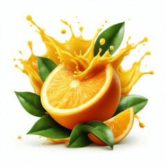 Wall Mural - orange juice splash. ai generative