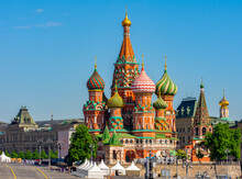 Cathedral Of Vasily The Blessed (Saint Basil's Cathedral) On Red Square, Moscow, Russia