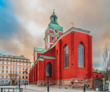 Red Church In Stockholm.