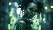 © goami - futuristic african female cyborg or warrior, afro future woman concept