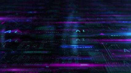 An array of animations with artificial intelligence code.