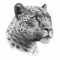 Wall Mural - Pencil sketch draw cute panther animal AI Generated