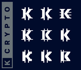 Wall Mural - Modern professional logos in the shape of the letters K. Exclusive K shapes