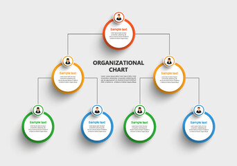 Wall Mural - organizational chart with business avatar icons. business hierarchy infographic elements. vector ill