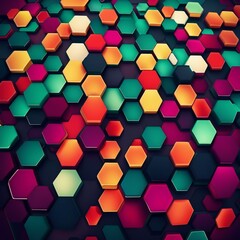 colorful hexagon pattern illustration background