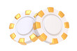 Casino chips isolated on a white background. Poker, blackjack, baccarat game concept. 3D render illustration