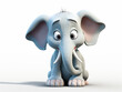 © Nathan Hutchcraft - A 3D Cartoon Elephant Sad and Surprised on a Solid Background