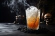 eerie halloween drink with haunting mist - ideal for a frightful evening of festivity. Generative AI