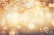 © Sajeda - Gold Vintage Fireworks and bokeh on New Year's Eve and copy space.