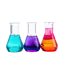 Laboratory Glassware With Colorful Liquids On Png Transparent Background