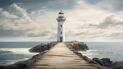 Wall Mural - lighthouse on the coast