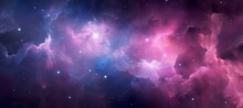 Galaxy Texture With Stars And Beautiful Nebula In The Background, Pink And Gray.