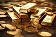Stack of gold bars, Financial concepts