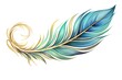 © Michael - Teal Color Abstract Peacock Feather Design - Striking Visuals for a Captivating Digital Image, generative AI