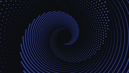 Wall Mural - Abstract spiral simple mandala background. This minimalist spiral background can be used as a banner or website background. This dark blue color spinning flower is perfect for festival content create.