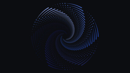 Wall Mural - Abstract spiral simple mandala background. This minimalist spiral background can be used as a banner or website background. This dark blue color spinning flower is perfect for festival content create.