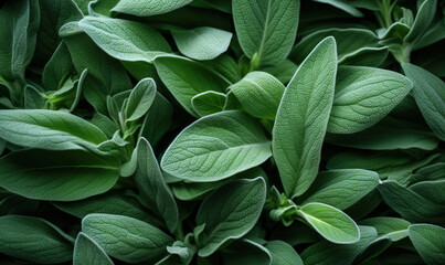 Wall Mural - green sage leaves background