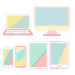 © irohasuAI_AdobeStoc - パステルカラーのデバイスセット