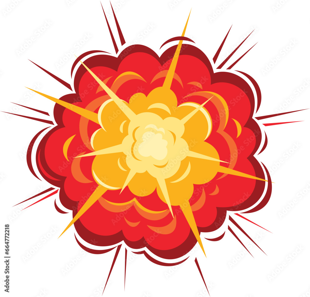 Cartoon Explosion, Cartoon dynamite or bomb explosion, fire set. Boom ...