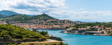 Panorama Of Port-Vendres On A Summer Day, In The Pyrénées-Orientales In Catalonia, In The Occitanie Region, France
