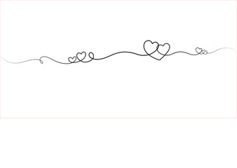 Wall Mural - Valentines Day Decorative Line Line Draw