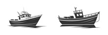 Fishing Boat Silhouette. Vector Illustration