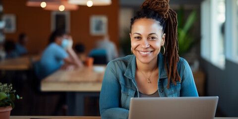 Poster - Portrait of an African American woman in office