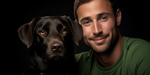 Wall Mural - man with dog