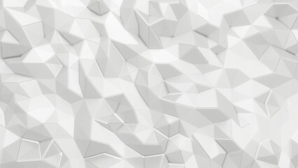 3d rendering of abstract white polygon background