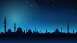 © ellisa_studio - Ramadan Kareem background. Mosque silhouette background, Islamic design greeting card . Generative AI