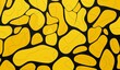 Yellow grid pattern with lines, resembling simplistic cartoon art, shaped canvas, organic forms and patterns, mosaic-like, grid-based.