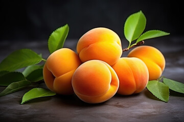 Wall Mural - Fresh apricots on the table close up