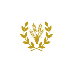 Sticker - Laurel wheat ears icon isolated on transparent background