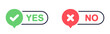 © Vlad - Green check mark and red cross icon.Set of simple icons in flat style: Yes-No, Approved-Disapproved, Accepted-Rejected, Right-Wrong, Correct-False, Green-Red, Ok-Not Ok. Vector illustration