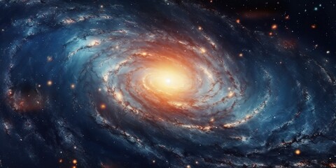 Wall Mural - space background with spiral galaxy and stars. generative ai