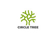 Circle Tree Logo Abstract Design Luxury Wellness Style Vector template.