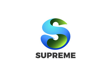 Poster - Letter S Logo Circle Sphere Shape Design Vector template 3D style.