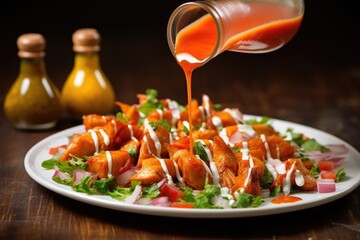 Sticker - pouring sauce over plated chicken tikka