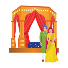 Anand Karaj Sikh Wedding Ceremony Couple In Mayra