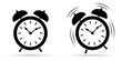 Alarm clock icon or sign. Time, watch, wake up symbol. Vector illustration.