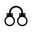 Black shackle handcuffs icon flat vector design
