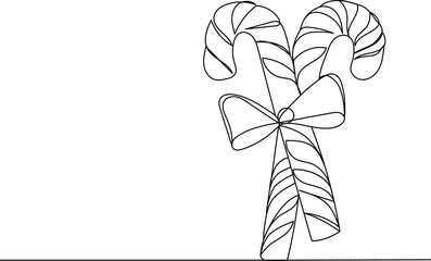 Wall Mural - lollipop sticks continuous line drawing isolated vector