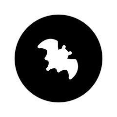 Sticker - bat circular glyph icon