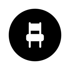 Sticker - chair circular glyph icon