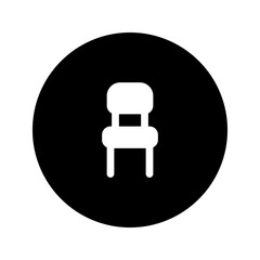 Sticker - chair circular glyph icon