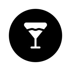 Poster - cocktail circular glyph icon